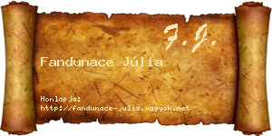 Fandunace Júlia névjegykártya