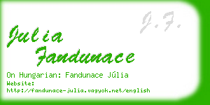 julia fandunace business card